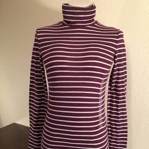 Victoria's Secret PINK Burgundy Striped Turtleneck